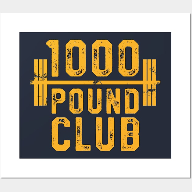 1000 Pound Club T-Shirt Powerlifting Strong Weight Training Wall Art by 14thFloorApparel